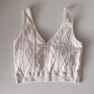 cream off white gilly hicks argyle bralette crop top